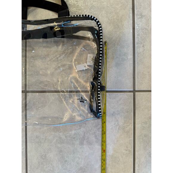 The Royal Standard NWT Clear Black White Handle Travel Makeup Zipper Bag - Picture 6 of 7